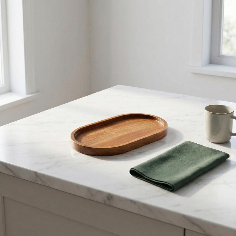 1pc Tableware Solid Wood Round - Japanese Snacks ulasan dan harga
